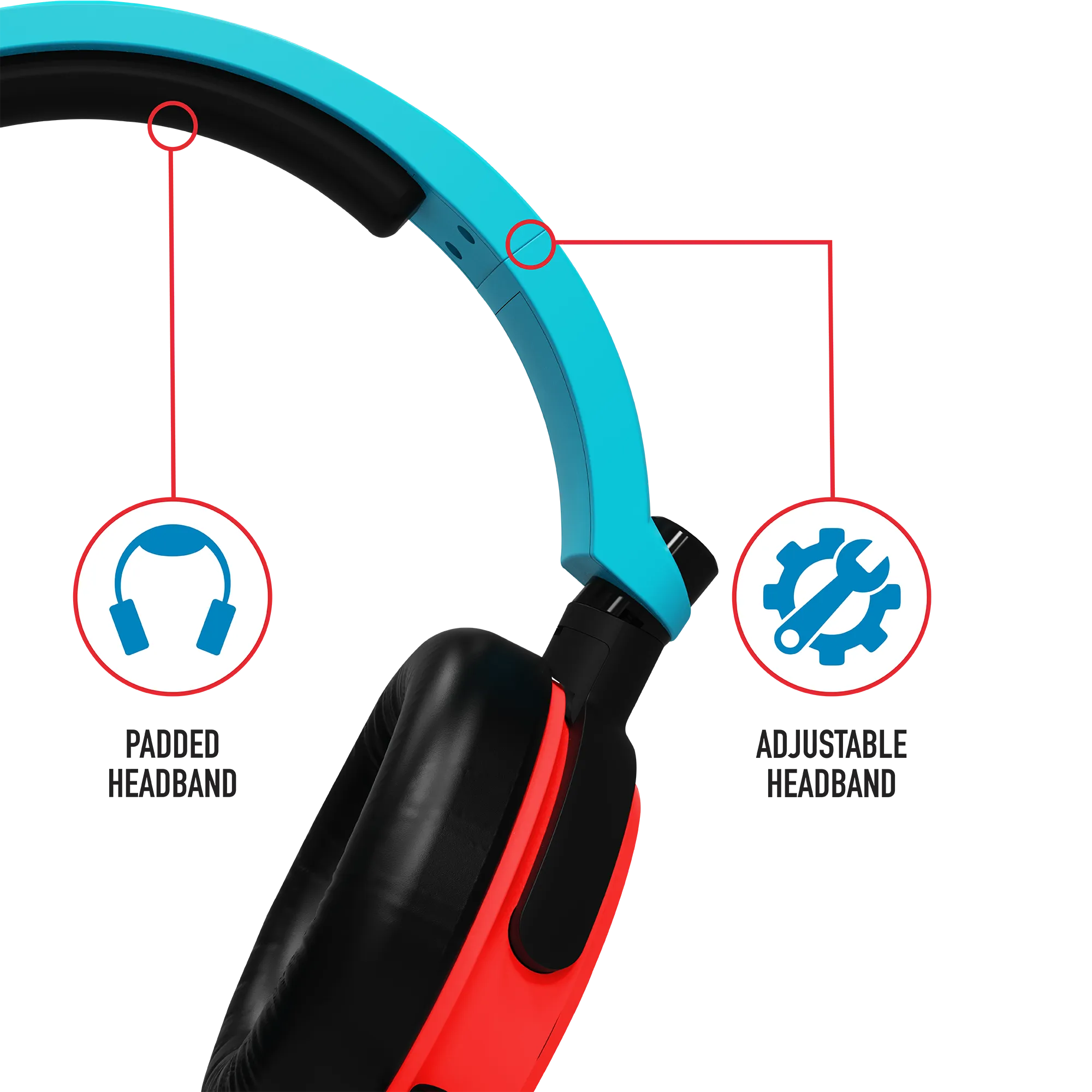 Stealth C6-100 Gaming Headset for Switch, XBOX, PS4/PS5, PC - Neon Blue/Red