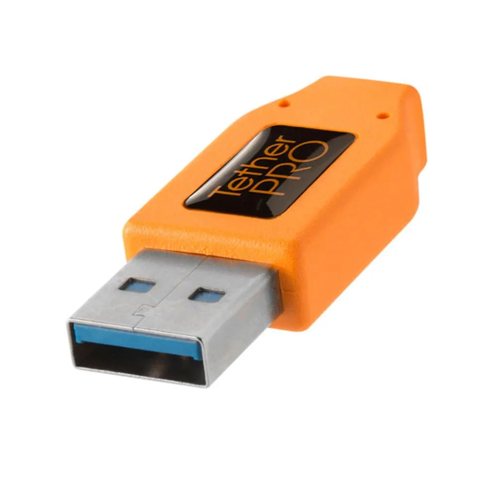 TetherPro USB 3.0 to USB-C 4.6m Hi-Vis Orange