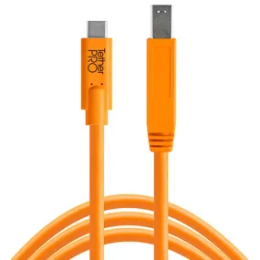 TetherPro USB-C to USB 3.0 Male B 4.6m Hi-Vis Orange