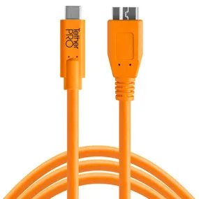 TetherPro USB-C to USB 3.0 Micro-B 4.6m Hi-Vis Orange