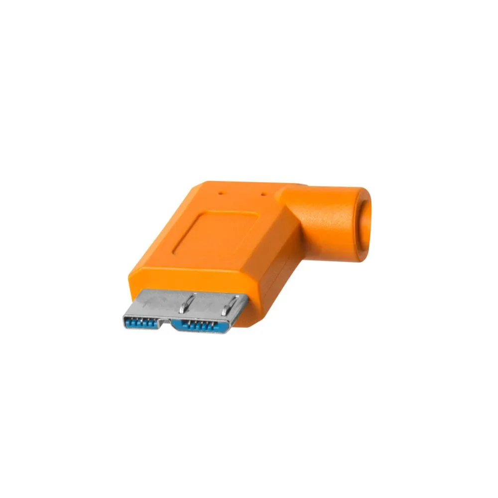 TetherPro USB-C to USB 3.0 Micro-B Right Angle 4.6m Hi-Vis Orange