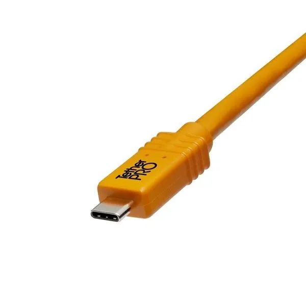 TetherPro USB-C to USB-C for Phase One, 15' (4.6m) Orange Cable