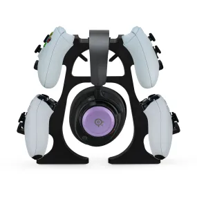 The UberKuma - Quad Controller Holder & Headphone Stand for Desks, Suitable for all Gamepads & Headsets