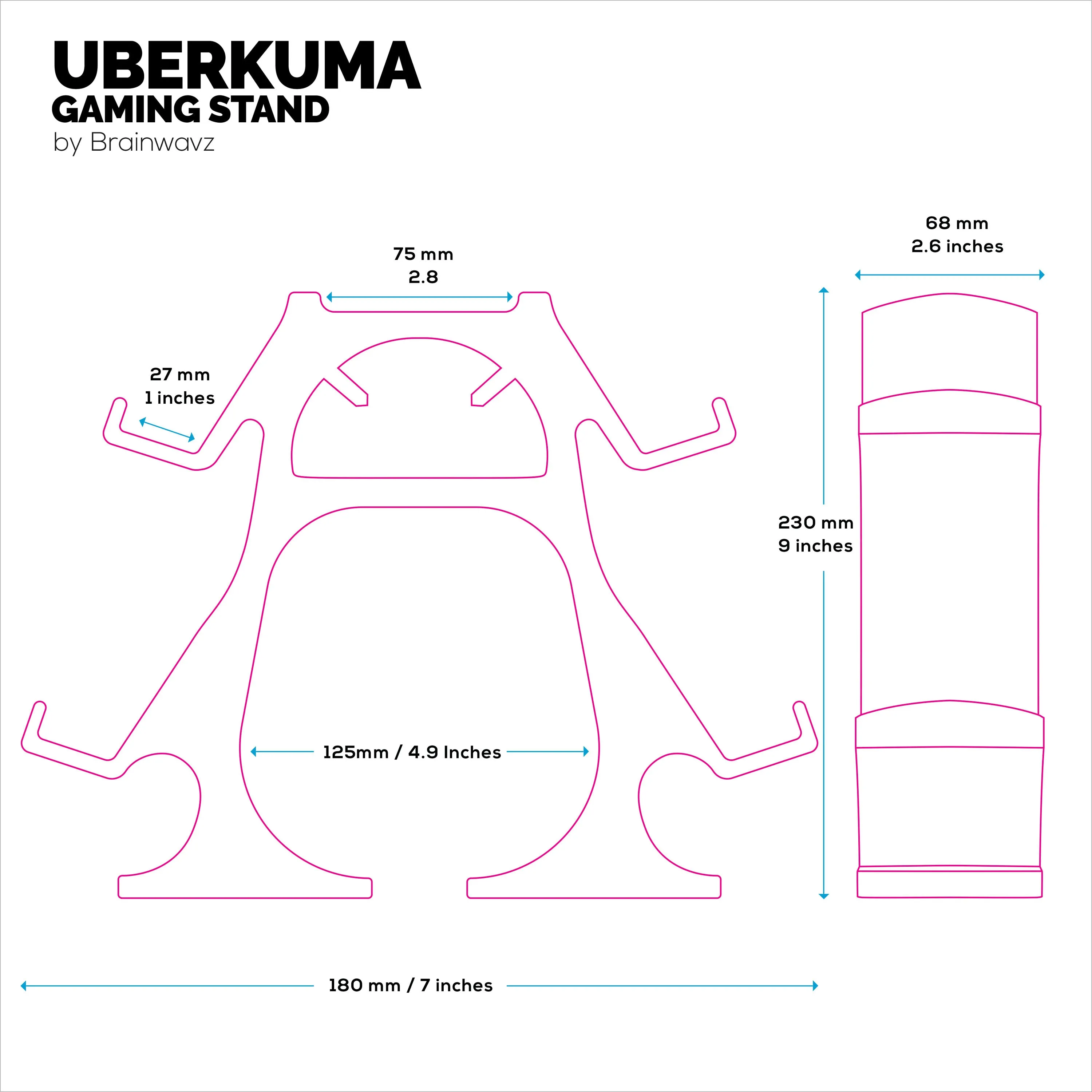 The UberKuma - Quad Controller Holder & Headphone Stand for Desks, Suitable for all Gamepads & Headsets