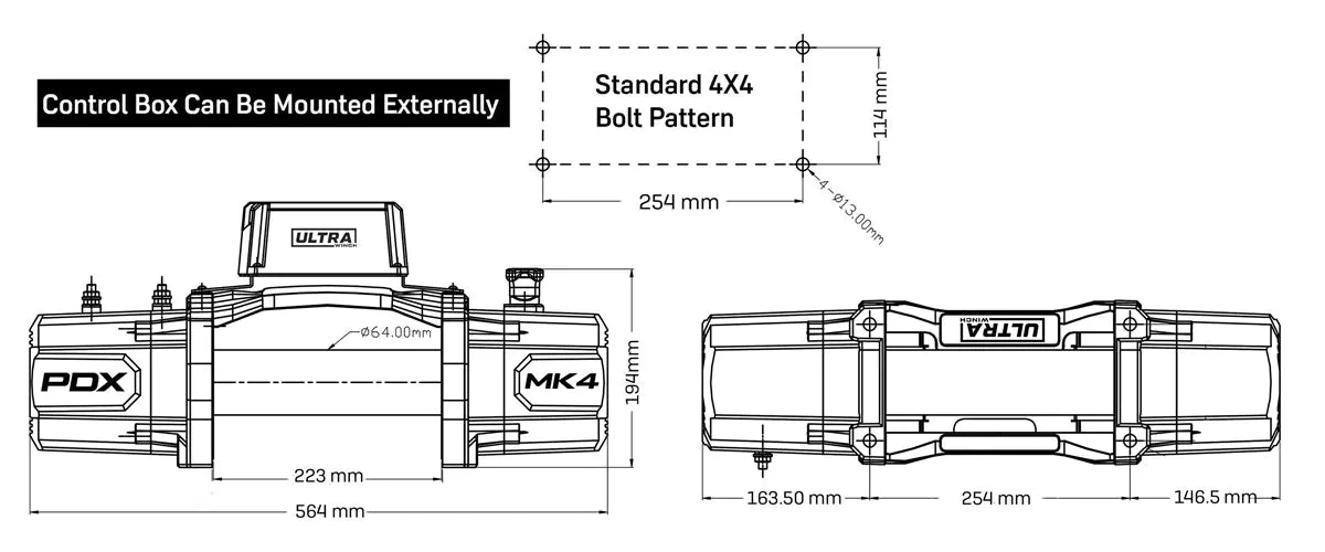 Ultra Winch PDX MK4 12K Premium Electric Winch - 12,000LB - MK4