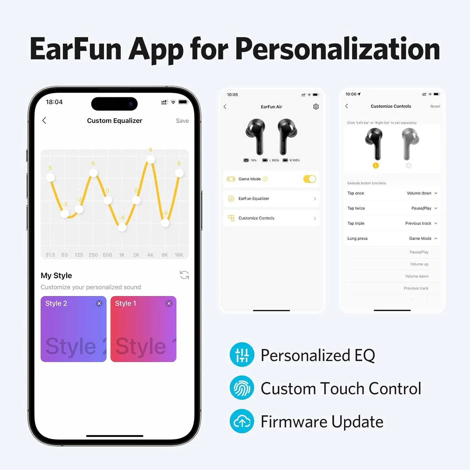 Wireless Earbuds, [What Hi-Fi Awards] Air Bluetooth In-Ear Headphones with 4 Mics ENC, Sweatshield™ IPX7 Waterproof, Clear Sound, Deep Bass, Wireless Charge, Game Mode, App Customize EQ, 35H